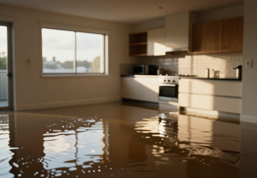 Wet carpet in North Ryde apartment before treatment